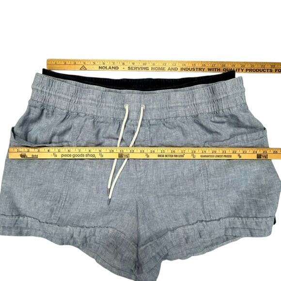 2 Pair Athleta 4" Shorts Womens 20 Cabo Linen Blue & Camo Farallon Short Black - Picture 12 of 16